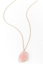 Francesca's Harper Semi Precious Stone Pendant Necklace - Pale Pink