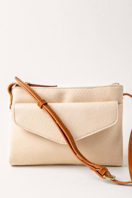 Francesca's Bethany Soft Zip Crossbody - Ivory