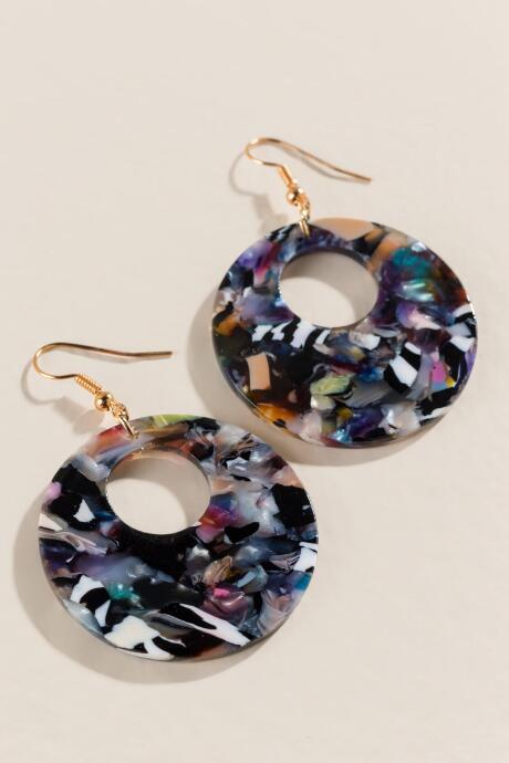 Francesca's Monique Open Circle Drop Earrings - Multi