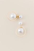 Francesca's Garin Circle Pearl Drop Earring - Pearl