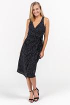 Francesca's Harlene Speckle Wrap Dress - Black