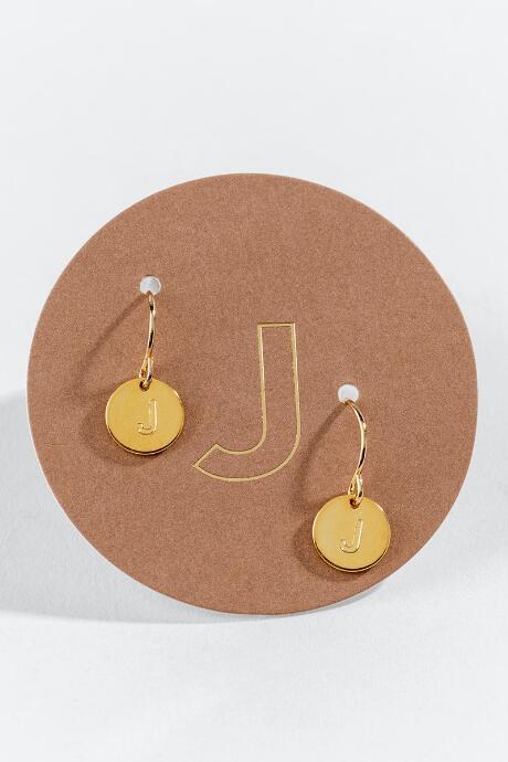 Francesca's J Circle Drop Earrings - Gold