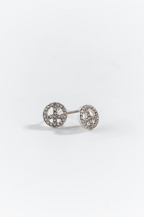 Francesca's Anette Pav Peace Sign Studs - Silver