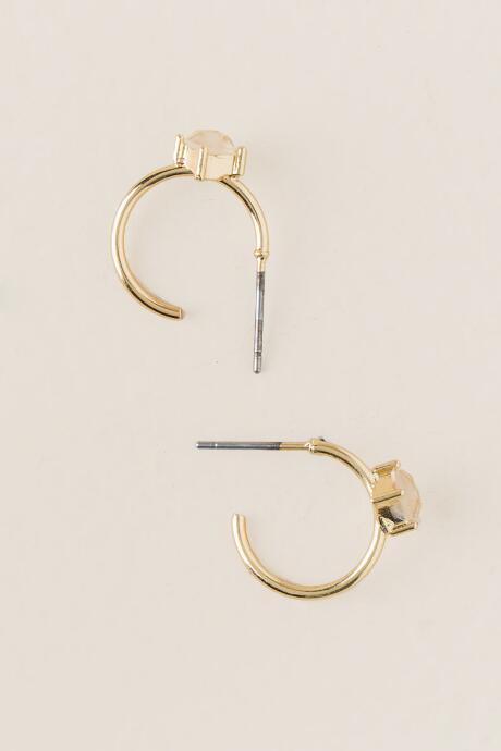Francesca's Amiya Cubic Zirconia Diamond Hoop Earring - White