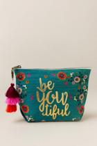 Francesca's Be Youtiful Canvas Pouch - Peacock