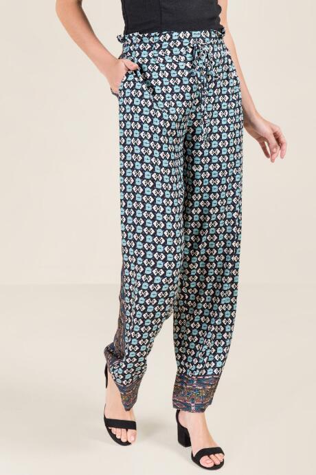 Francesca's Rayna Tie Waist Palazzo Pants - Navy