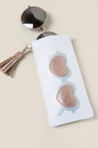Francesca's Metallic Hearts Sunglasses Pouch - White