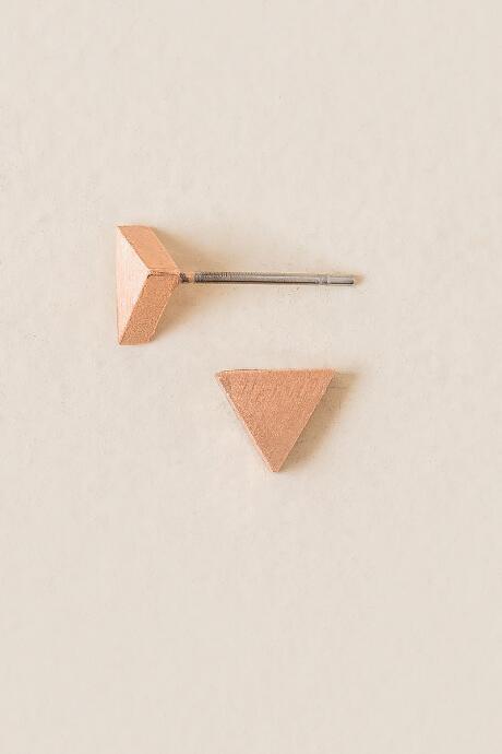 Francesca's Fawn Triangle Stud Earring In Rose Gold - Rose/gold