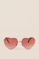 Francesca's Fran Heart Sunglasses - Pink