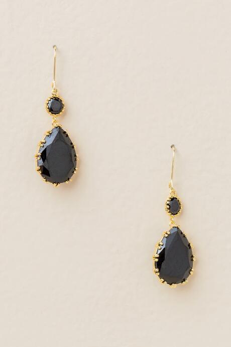Francesca's Alana Teardrop Earring - Black