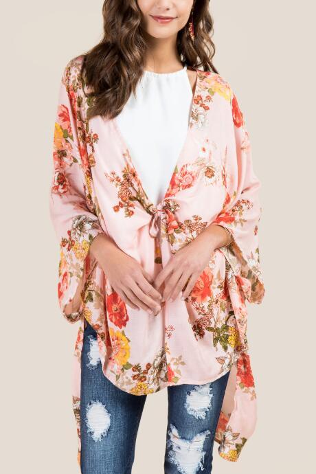 Francescas Jana Floral Ruana - Pink