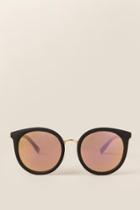 Francesca's Jane Matte Reflective Sunglasses - Black