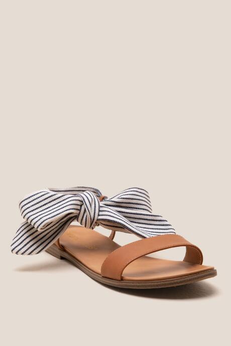 Francesca's Deena Front Tie Sandal - Tan