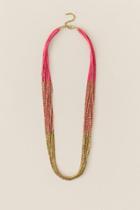 Francesca's Lola Coral Seed Bead Necklace - Coral