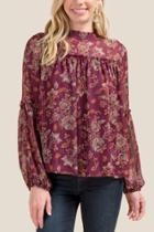 Francesca Inchess Ali Lurex Statement Sleeve Blouse - Purple