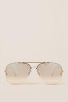 Francesca's Sky Clear Aviator Sunglasses - Gold