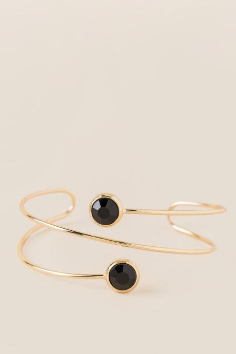 Francesca's Antonina Wire Stone Cuff Bracelet - Black