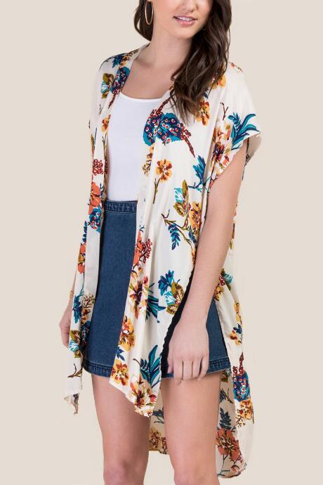 Francesca's Annabelle Floral Ruana - Sand