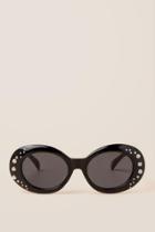 Francesca's Rohan Pearl Fashion Sunglasses - Black