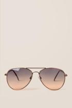 Francesca's Dayna Ombr Aviator Sunglasses - Bronze
