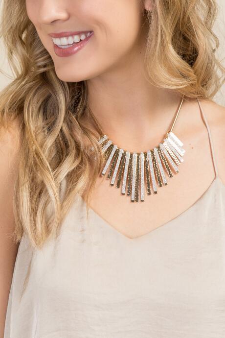 Francesca's Carley Sunburst Statement Necklace - Mixed Plating