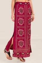 Francesca's Kelli Embroidered Maxi Skirt - Brick