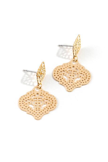 Francesca's Alisa Filigree Drop Earrings - Gold