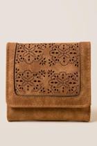Francesca's Jordana Perforated Trifold Wallet - Brown