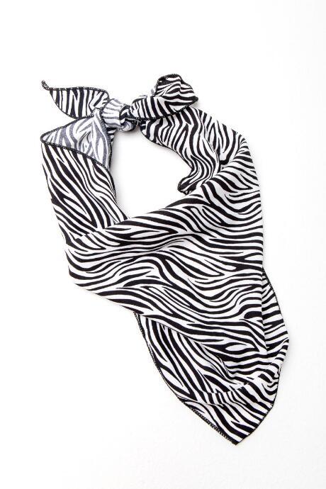 Francesca's Abigail Zebra Print Pony Scarf - Black