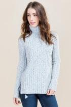 Mi Ami Geneva Turtle Neck Sweater - Gray