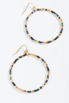 Francesca's Genesis Patina Beaded Circle Drop Earrings - Turquoise
