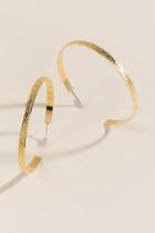Francesca's Mable Stamped Hoop Earrings - Gold