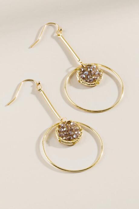 Francesca's Georgia Beaded Circle Earrings - Black