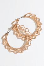 Francesca's Addie Filigree Flower Border Hoops - Rose/gold