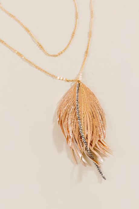Francesca's Adeline Rose Gold Leather Pendant - Rose/gold