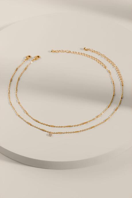 Francesca's Maritza Double Layered Choker - Gold