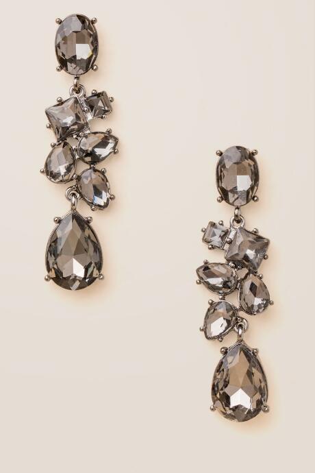 Francesca Inchess Agatha Crystal Statement Earrings - Black
