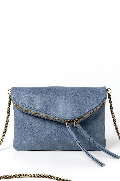 Francesca's Teagan Mini Angled Crossbody - Chambray