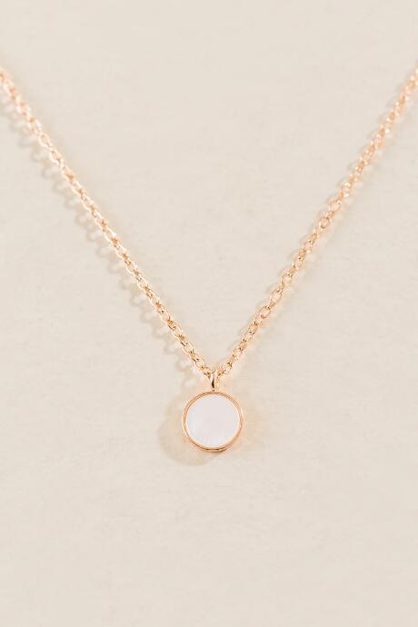 Francesca's Ellie Mother Of Pearl Pendant In Rose Gold - Pearl