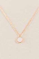 Francesca's Ellie Mother Of Pearl Pendant In Rose Gold - Pearl