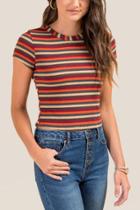 Francesca's Brianna Ribbed Knit Top - Sand