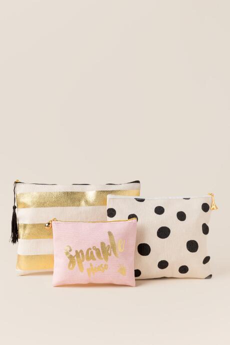 Francescas Sparkle Cosmetic Bag Set - Multi