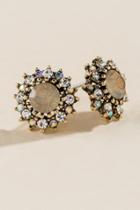 Francesca's Shella Crystal Studs In Taupe - White