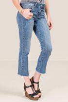 Francesca's Salma Cropped Bootcut Jeans - Medium Wash