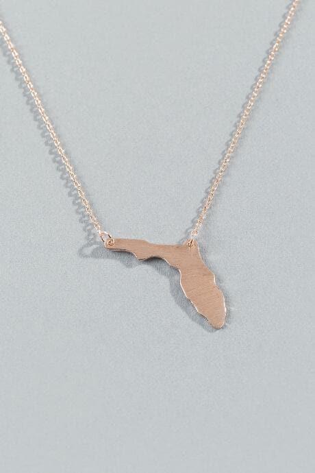 Francesca's Florida State Pendant In Rose Gold - Rose/gold