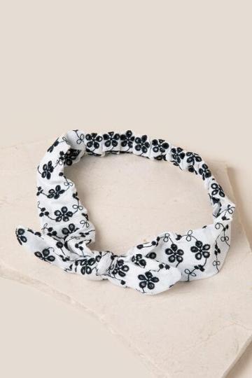 Francesca's Fantasia Eyelet Headband - White