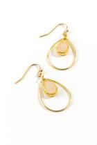 Francesca's Kourtney Druzy Stone Teardrop Earring - Pale Pink