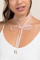 Francesca's Emma Ribbon Self-tie Choker In White - White
