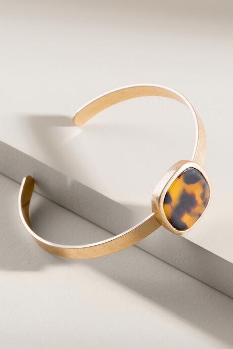 Francesca's Nora Worn Metal Bracelet - Amber