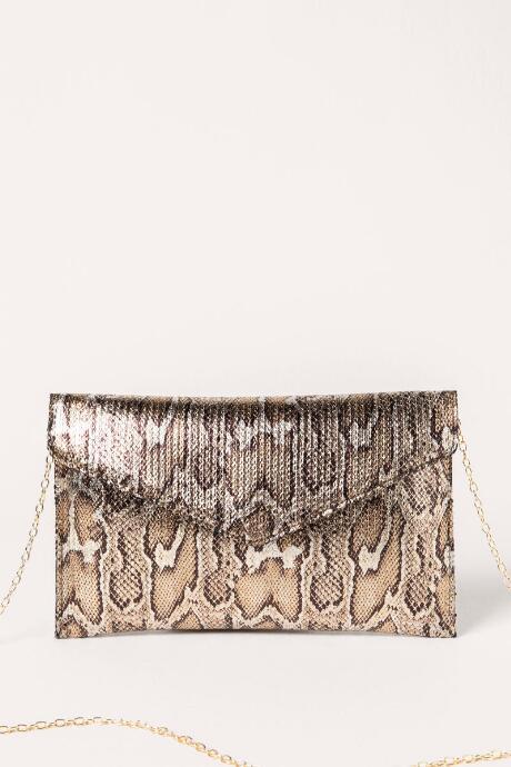 Francesca's Mila Metallic Leopard Clutch In Gold - Gold